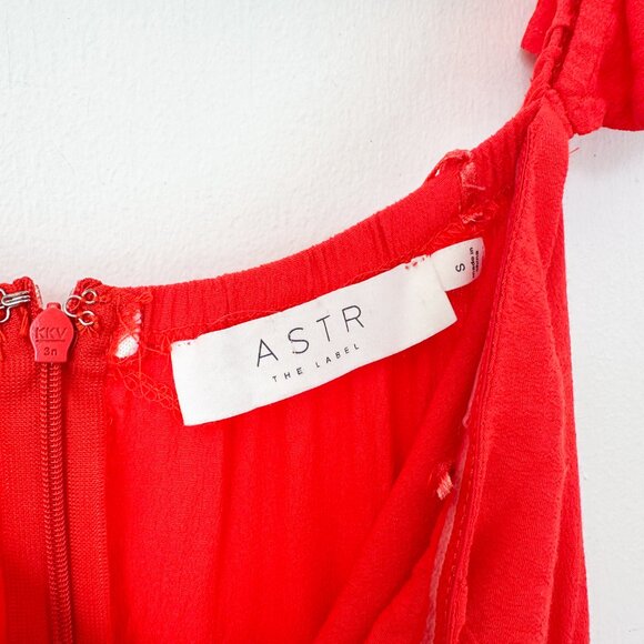 ASTR The Label | Rosaria‎ Off the Shoulder Mini Sundress Dress in Red Size Small - Picture 5 of 7